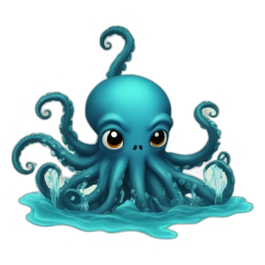 kraken spiting ink sticker