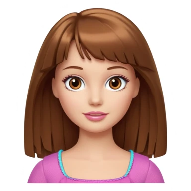 barbie merliah summers with girl with brown hair and brown fringe and light brown eyes  sticker