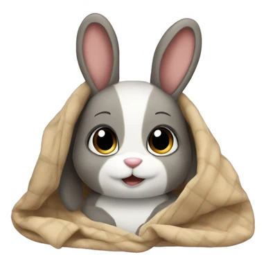 bunnie and blanket sticker