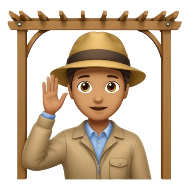 persona poniendo pérgola sticker