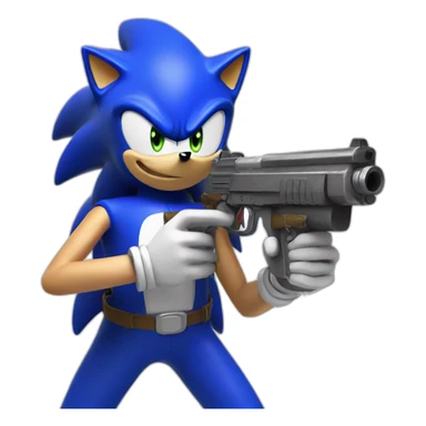 Sonic with gun sticker