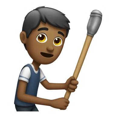 invidente saltando en un baston sticker