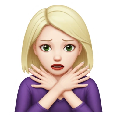 woman strangling herself with her hands sticker