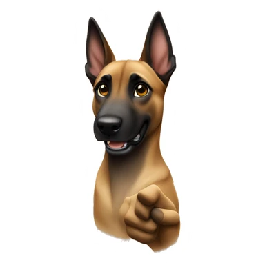 malinois say hello with hand sticker
