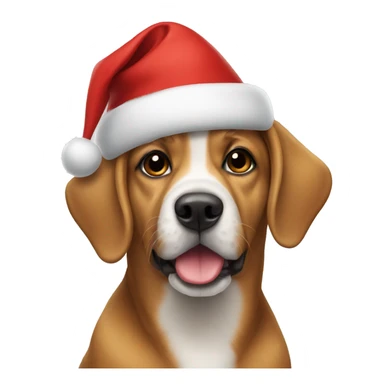 Dog with Christmas hat sticker