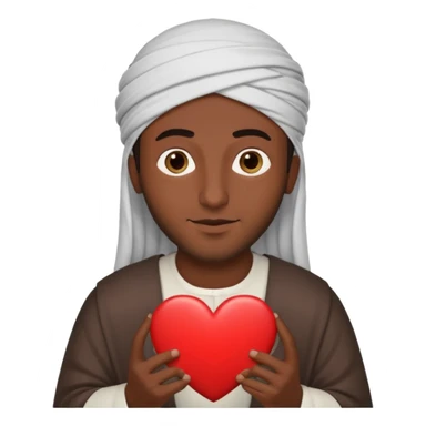 emoji of an arab guy featured on a heart card sticker
