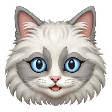 Neva masquerade cat with big blue eyes smiles  sticker