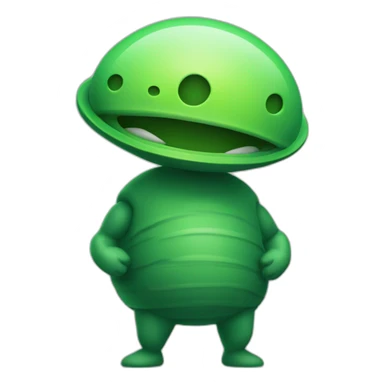 green ovni with arms sticker