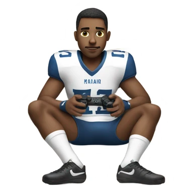 Football player playing video games  sticker