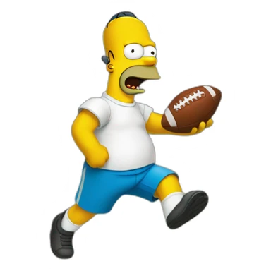 homer simpson playing football sticker