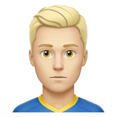 Swedish male soccer player with yellow and blue clothes and with the national flag on the chest without any sponsor sticker