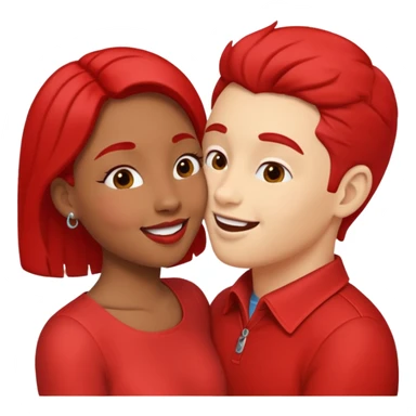 un cartello rosso con due persone che si baciano sticker