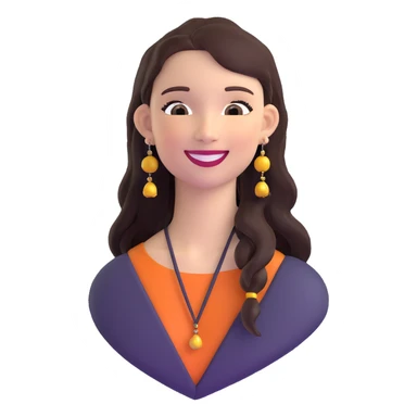 smiling girl with long dangling earrings sticker