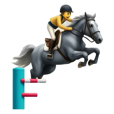 Horse jumping over poles  sticker