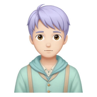 gorgeous-pastel-anime-style- man wearring Cottagecore style  sticker