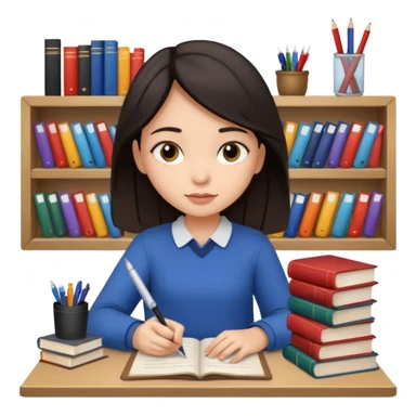 dark hair light skin girl with long hair studying for medical school exam  sticker