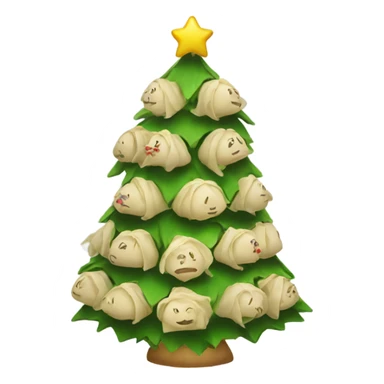 A Christmas tree decorated with dumplings sticker