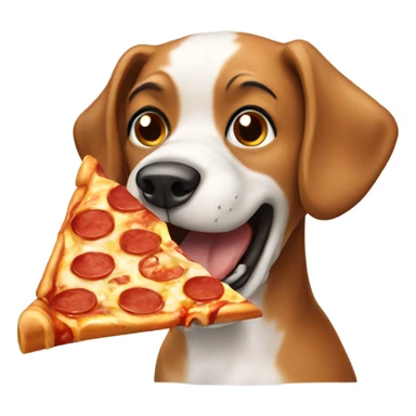 Dog eating pizza sticker
