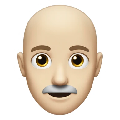 Young Polish skinny trained guy with Blue eyes, a bald, a mustach and little bit scares around the eyes sticker