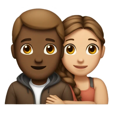 Hug cuple withe skin Brown har sticker