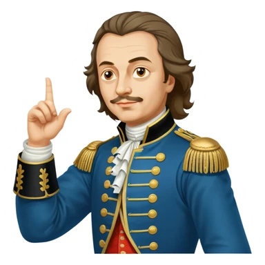 Peter the Great, Russian emperor, pointing to the right with his arm extended sticker