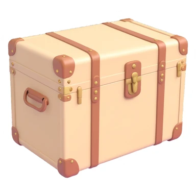 camp trunk with 3D effect, pastel beige, minimal and elegant sticker