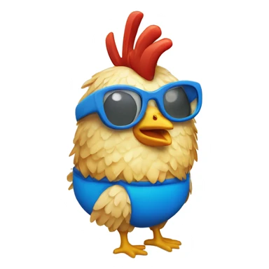 Chicken in a swimming suit iphone ios style sticker