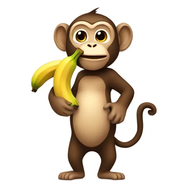 Monkey holding a banana sticker