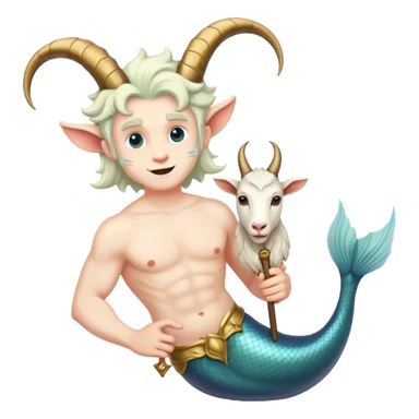 merman with goat head sticker