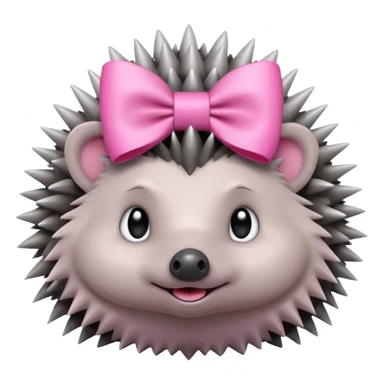 hedgehog with a pink bow sticker