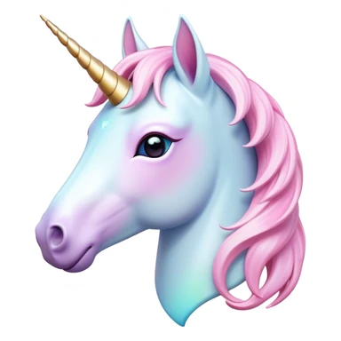 Cinematic Noble Unicorn Pony Portrait Emoji, Poised and graceful, with a delicate, miniature equine build adorned with a soft, pastel color, a tiny, shimmering horn and a silky mane that hints at magical charm, Simplified yet sharp and sophisticated features, highly detailed, glowing with a soft, enchanted glow, high shine, intelligent and spirited, stylized with an air of fairy-tale elegance, focused and poised, soft glowing outline, capturing the essence of a watchful and confident unicorn pony that appears ready to trot out of the screen with graceful magic! sticker