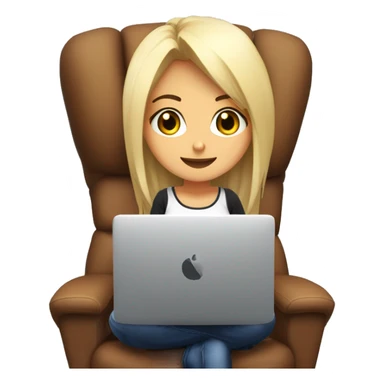 creame una chica anime sentada en una silla gamer negra jugando juegos en una PC sticker