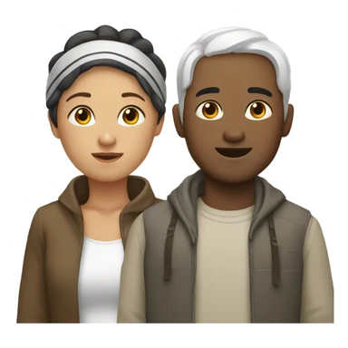 asian and white and indian friends sticker