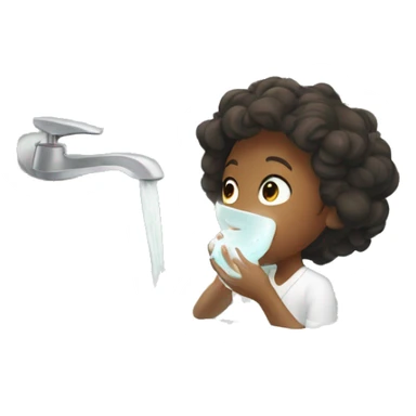 Person doing skincare at sink sticker