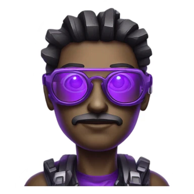 Neon purple Cyberpunk robot wearing glasses sticker