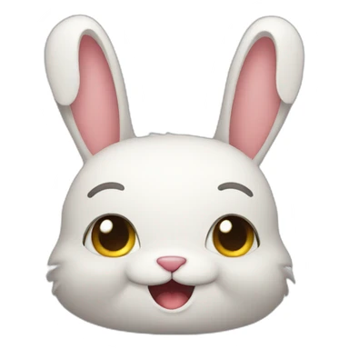 nervous smile rabbit sticker