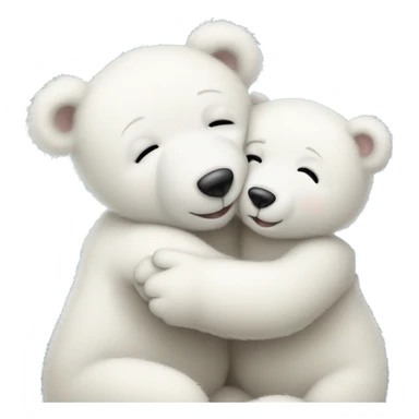 Happy white momma teddy bear hugging a happy white baby bear sticker