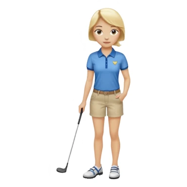 Girl with blonde hair and a golf shirt and jeans and sandals  sticker