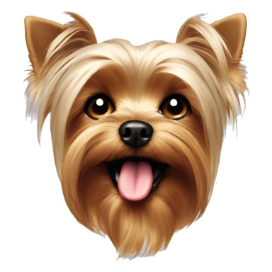 Yorkie with tongue sticking out a little sticker