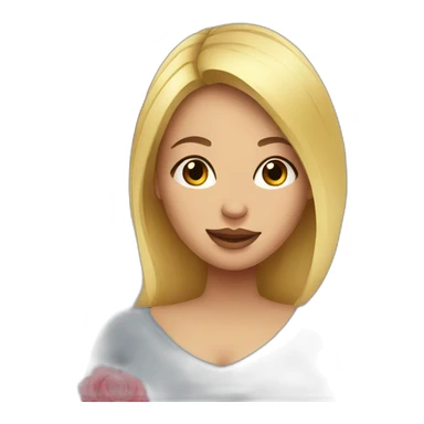 Blonde pregnant woman with roses  sticker