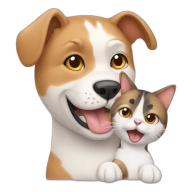cat with a dog sticker