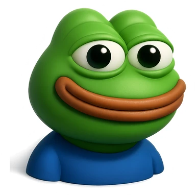 make a pepe in bright green smiling and looking straight at the camera in 3d style, good highlights and shadows, drop shadows

pepe in
- 3d style
- bright green
- smiling
- looking straight at the camera
- good highlights and shadows sticker