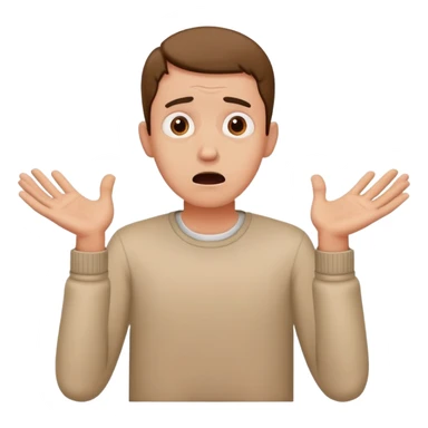 anxious man with hands outstretched in begging position with worried fearful expression sticker