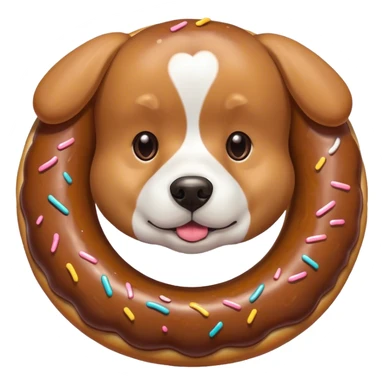 Dog with a donut sticker