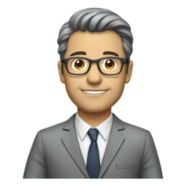 Matías prats with glasses and grey suit sticker