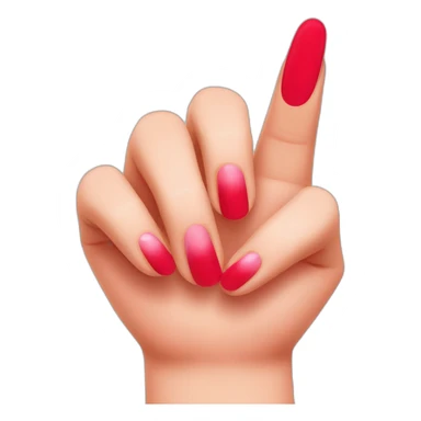 Pinky middlefinger and thumb up.long red nails sticker