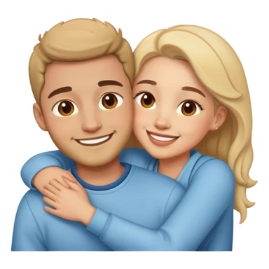 couple hug with warm smiles sticker