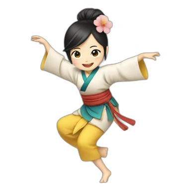 japanese girl dancing forró sticker