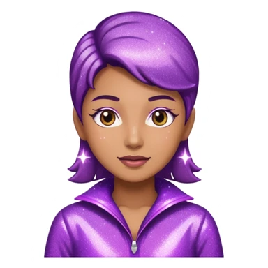 supervisor wearing glitter purple glittery clothes sticker