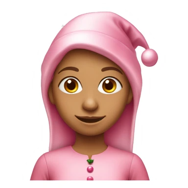 pink girl christmas elf sticker
